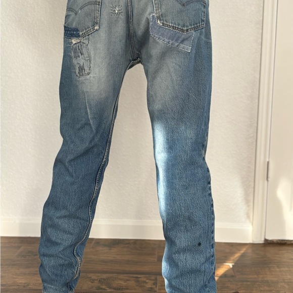 Wabi Sabi /kentsugi Repaired vintage Levi’s 501 Denim Jeans 36x32 USA 80’s - Picture 9 of 15
